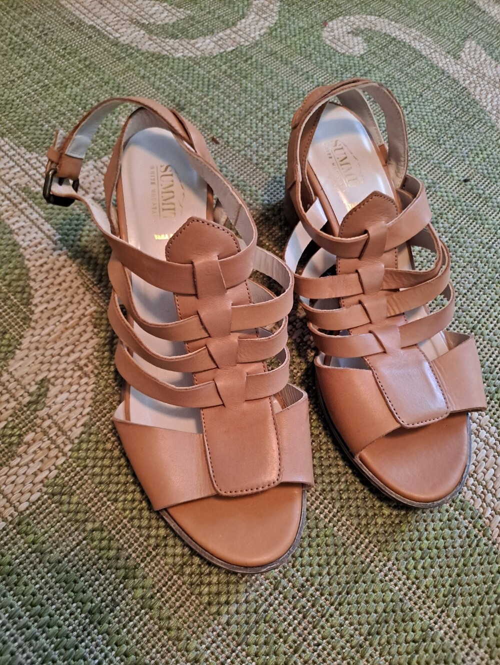 Summit White Mountain Women's Brown Multi-Strap Leather Sandals